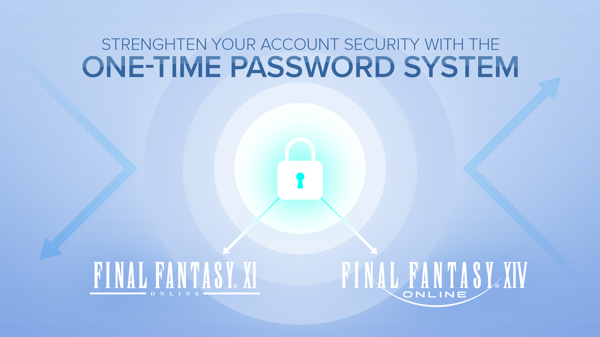 Digital drawing of a protective lock under the text 'Strengthen your account security with the One-Time Password system'
